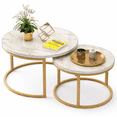 thumbnail image 2 of Mesa de Centro Blanco y Dorado Scandi Home, 2 of 3