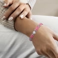 thumbnail image 6 of Ross-Simons Pink Jade "Good Fortune" Bracelet in Sterling Silver, Women's, Adult, 6 of 7