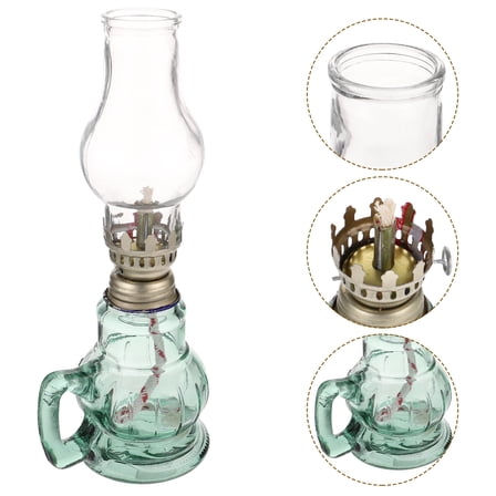 Oil Lamps for Indoor Use, Kerosene Lamp Hurricane Lamp Decorative Lamplight Chamber Glass Oil Lamp