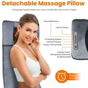 Massage Mat Full Body Massager Chair Pad 10 Vibration Motors & 9 Massage Modes Back Massager for Bed Massage Mattress Pad for Back Heating Pad with Auto Shut Off Gifts for Men Women Grey