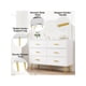 thumbnail image 3 of Qinaqin 6 Cajón Blanco/Negro Dresser Para Bedroom Con Gold Handles Moderno Wood Wide Drawers Largo Chest De Living Room Hallway Entryway, 3 of 6