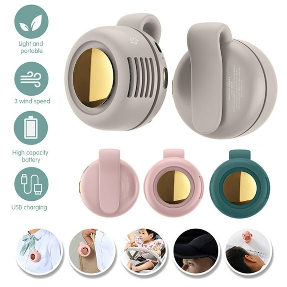 Portable Clip Cooling Fan USB Rechargeable Mini Clip Fan Neck Waist Fan Adjustable Air Cooling Fan