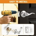 thumbnail image 4 of Wave Style Privacy Bed Bath Door Levers in Satin Nickel Finish Interior Keyless Door Handles Locksets, 4 of 7