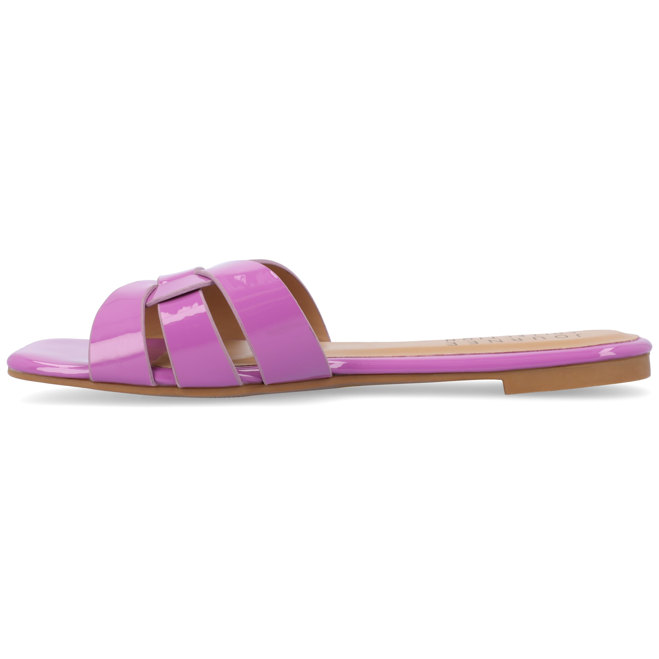 Journee Womens Arrina Wide Width Slip On Slide Flat Sandals