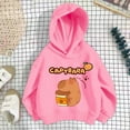 thumbnail image 4 of lnmuld Girls Tops Girls Hooded Sweatshirt Capybara Print Casual Loose Fit Long Sleeve Top for Toddler Kids Soft Comfortable Autumn Winter Outfits Size:2-3 Years, 4 of 5