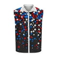 thumbnail image 5 of BiZtdJrK Hawaiian Shirts for Men Summer Sleeveless Button Down Lapel Vest American Flag Printed Casual Beach Aloha Shirt with Pockets Black XL gifts for men, 5 of 6