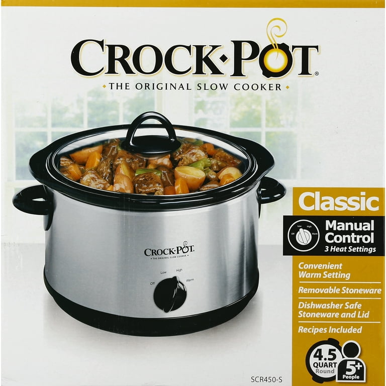 Crock-Pot 4.5qt Manual Slow Cooker - Stainless Steel SCR450-S