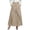 Khaki, variant on Summer Womens Skirts Linen High Waisted A-Line Maxi Skirt with Side Pockets for Work