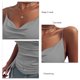 thumbnail image 4 of Camisa sin mangas con tirantes finos, camiseta de tirantes finos con escote en V profundo y corte entallado para mujer, una experiencia incomparable, 4 of 5