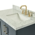 thumbnail image 5 of Ariel Taylor 37 In. Right Offset Rectangle Sink Vanity With Carrara White Marble Countertop In Midnight Blue, 5 of 11