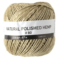 Cousin DIY Polished Hemp Cord 80 lb Strength 220 ft Natural Brown Twine for Beading and Craft Projects