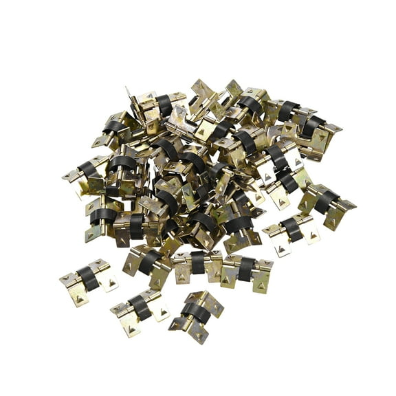 Uxcell 0.79" Spring Loaded Hinges for Glasses Case Iron Color Plating Wooden Box 51Pcs