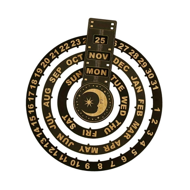 Rongfmy Calendrier Perpétuel Calendrier Rotatif Créatif Réutilisable Artisanat de Bureau