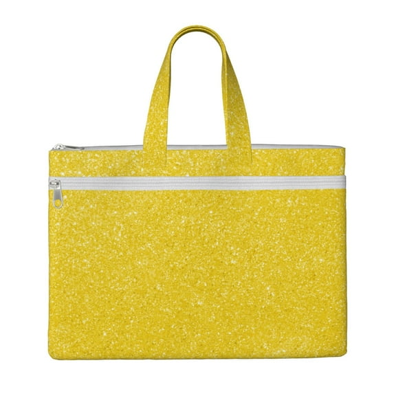 Pofeuu Yellow Glitter Print Laptop Bag Carrying - Computer Bag Laptop Case Shoulder Slim Work Travel
