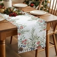 thumbnail image 5 of Sage Green Christmas Cotton Linen Table Runner for Dining Kitchen, Weeping Berry Pine Cones Floral Farmhouse Wedding Outdoor Party Tablerunners Decor, Dresser Scarf Coffee Tablecloth Runners 13"x120", 5 of 9