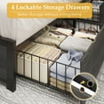 thumbnail image 7 of Lifezone King Size Bed Frame with 2-Tier Bookcase Headboard Platform Bed with Charging Station & LED, 4 Storage Drawers, Metal Support, No Box Spring Needed, Noise Free, Grey, 7 of 7
