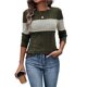 thumbnail image 1 of Blusas de Larga con Bloques de Color para Mujer, Conjuntos de Otoño, Suéteres de Invierno y Moda de Principios de Otoño. Verde XL, 1 of 9