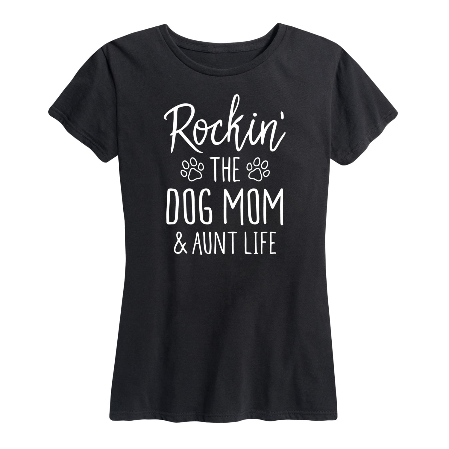 Instant Message - Rockin The Dog Mom and Aunt Life Short Sleeve Graphic T-Shirt