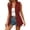 Wine, variant on Women Long Vests Blazer Jackets Button Front Notch Lapel Elastic Waist Mid Length Sleeveless Waistcoat for Business Casual M