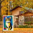 thumbnail image 4 of Durable Cat Decor Cute Cat Garden Flag Fluffy Cat Chic Garden Flag Abstract Shapes Double Colored Garden Decor for Outdoor for Farmhouse Lawn Garden Decoration (28x40inch), 4 of 6