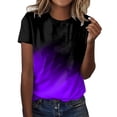 thumbnail image 4 of Womens Short Sleeve Tops Gradient Print Round Neck Workout Casual Tshirts Loose Fit Summer Tees 2026 Fashion, 4 of 4