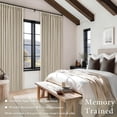 thumbnail image 4 of Beige Oatmeal Linen Pinch Pleated  Blackout Curtains 90 Inch Length 2 Panels Set, 4 of 8