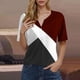 thumbnail image 2 of Blusas de Manga Corta para las Mujeres Impresas 3/4 Manga Cuello Redondo Blusa Casual, Ligero Diario Superior, 2 of 8
