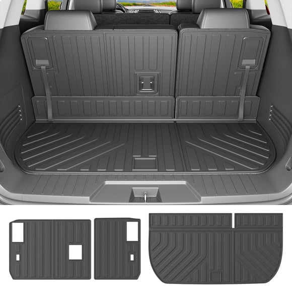 powoq Tapis de Cargaison Compatible avec le Tapis de Coffre Chevy Traverse 2009-2017, Doublure de Cargaison Buick Enclave 2008-2017, Protecteur de Siège Arrière, Remplacement pour Accessoires Chevy Traverse 2009-2017