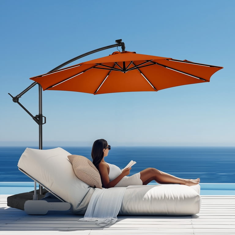 best 10ft patio umbrella 3-Tier Market White Pole, Push Button Tilt, Crank providing maximum protection and longevity Best Choice Products Woodgrain Pattern