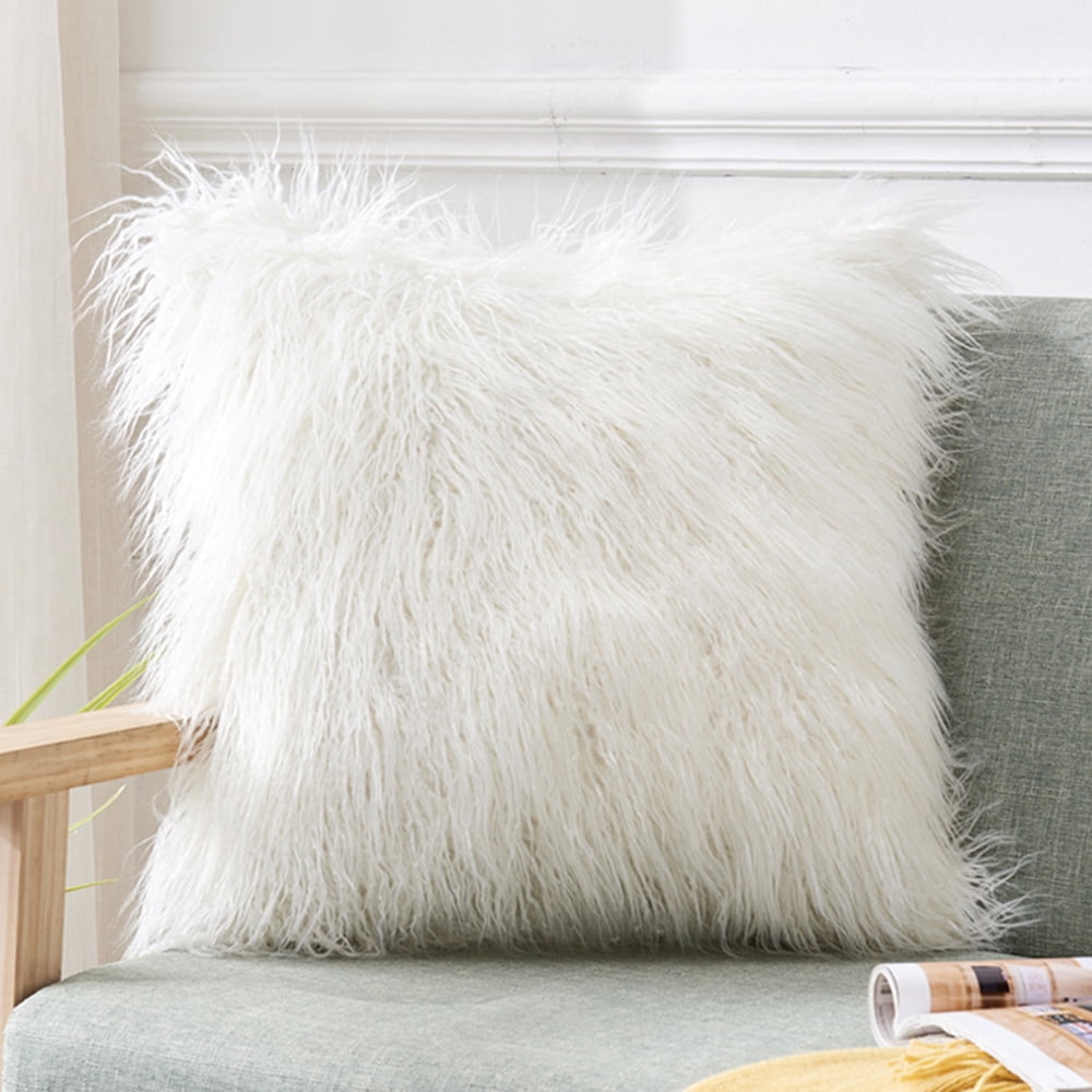 Fluffy Fur Plush Pillow Case Shaggy Home Sofa Decor Soft Cushion Cover Throw #&@ 