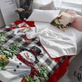 thumbnail image 3 of Christmas Snowman Throw Flannel Blanket 40x50In Xmas Tree Socks Ball Black Plaid Winter Super Soft Cozy Bed Blanket, Lightweight Plush Fuzzy Bed Throw for Bedroom Sofa Couch Living Room, 3 of 4