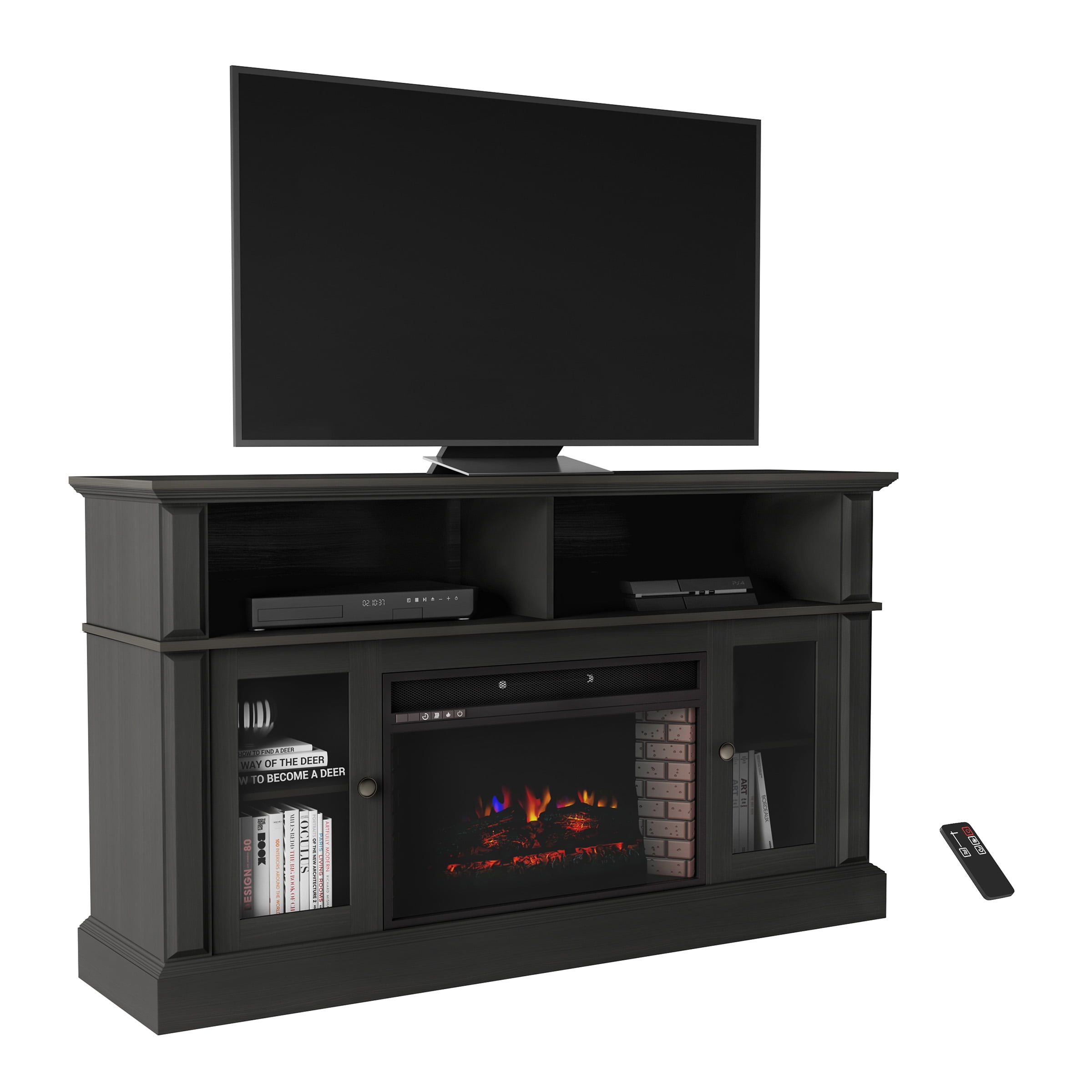Northwest Electric Fireplace TV Stand for TVs up to 59", Black