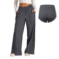 thumbnail image 2 of CPNG Girls Solid Color Drawstring Sweatpants Trendy Loose Wide Leg Sweat Pants Elastic High Waist Baggy Joggers(Dark Gray,13-14 Years), 2 of 6