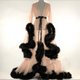 thumbnail image 1 of Tulle Robe Long Lingerie Bridal Dressing Gown Puffy Nightgown Photoshoot, 1 of 3