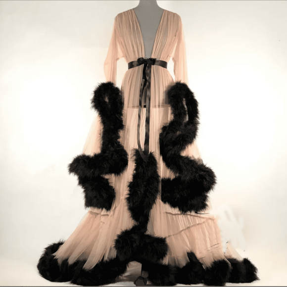 Tulle Robe Long Lingerie Bridal Dressing Gown Puffy Nightgown Photoshoot