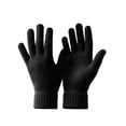 thumbnail image 2 of Gustave Men Women Thermal Insulated Winter Warm Gloves Touch Screen Texting Gloves Elastic Cuff Soft Knit Wool "Black", 2 of 8
