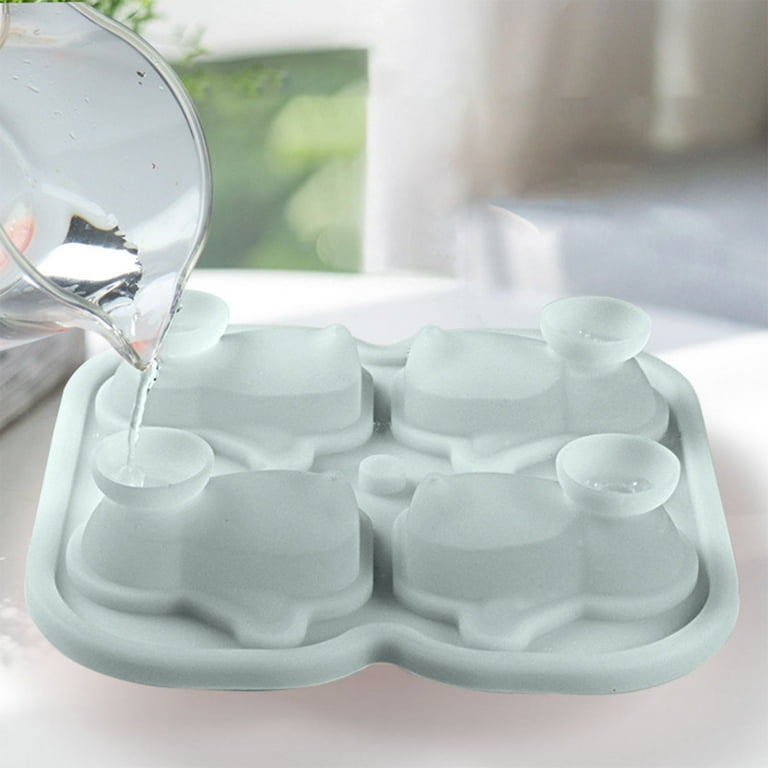 EGNMCR Ice Cube Tray DIY 4 Homemade Ice Cream Chocolate Candy With 20 Wooden Sticks Silicone Mold