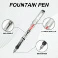 thumbnail image 3 of 1Set Fountain Pen Medium Nib, Fountain Pen Barrel Handcrafted Pen for Professional Office Journaling Gifts, Transparent, 3 of 5