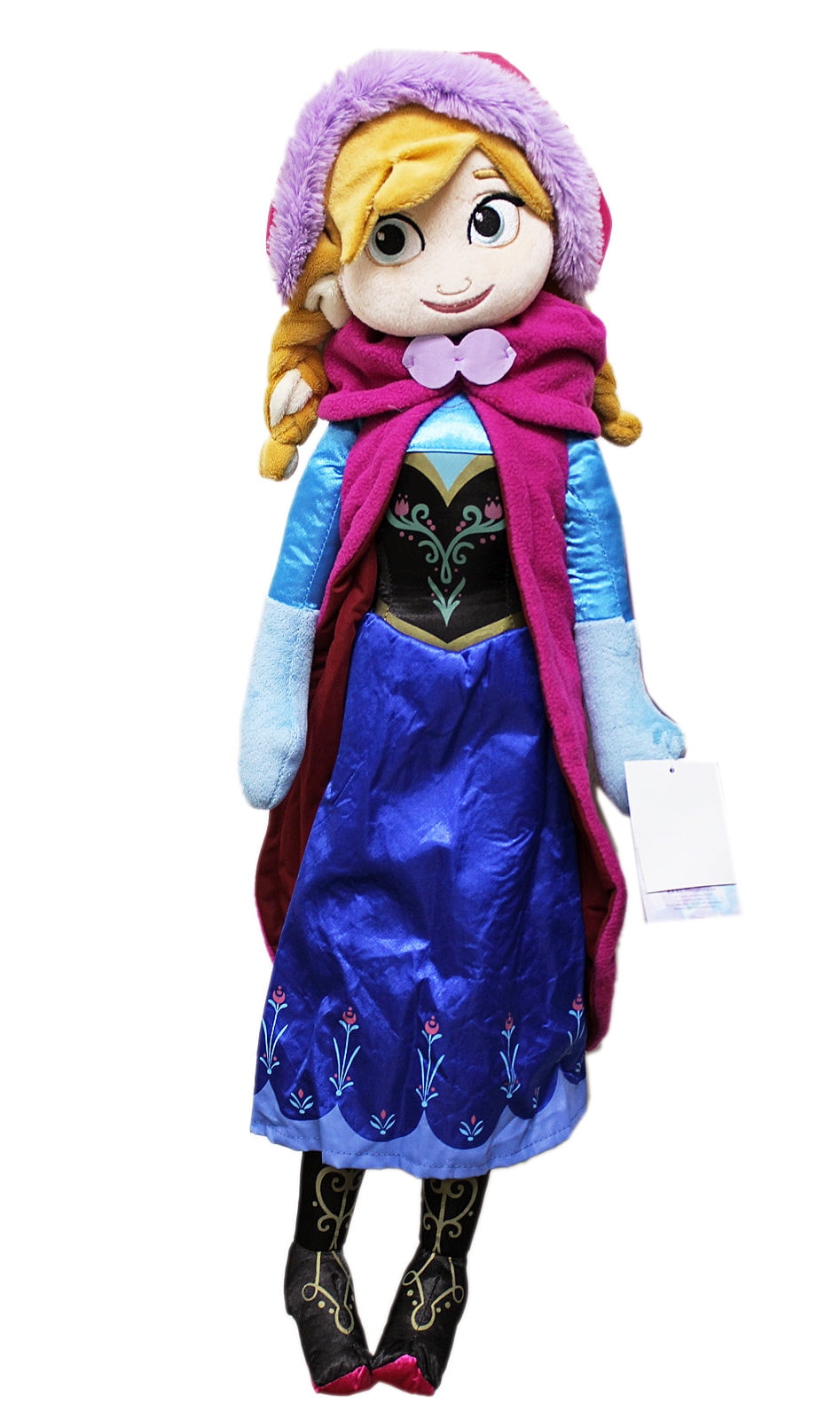 Large Disney s Frozen Anna Pink Coat and Blue Skirt Jumbo Plush Toy 23in