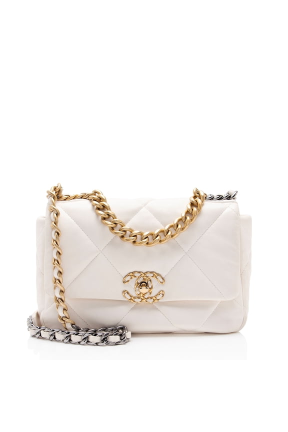 Pre-Owned Chanel Lambskin 19 Medium Flap Shoulder Bag