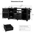 thumbnail image 3 of 66.5" Outdoor Kitchen Island with Large Storage and Wheels, Outdoor Grill Table with Adjustable Shelves, Wood Grill Cart for Tabletop Grill, 21/22 inches Green Egg, Black, 3 of 10