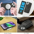 thumbnail image 4 of for iPhone 14 Case with 2-in-1 Detachable Magnetic Wallet 4 Card Slots and 1 Zipper Bag Compatible MagSafe and RFID Blocking Stand Wireless Charging-7 Color, 4 of 8