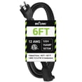 thumbnail image 1 of Cable de extensión para exteriores BN-LINK, 6 pies, 12/3, SJTW, 15 A, 1875 W, negro, 1 of 8