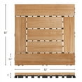 thumbnail image 6 of Alden Design 27pcs Indoor & Outdoor Wood Flooring Tiles for Patio Garden, 12" x 12", Natural Wood, 6 of 11