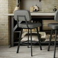 thumbnail image 3 of Amisco Clarkson 30 In. Swivel Bar Stool - Grey Faux Leather / Black Metal, 3 of 7