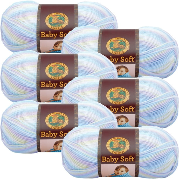 Lion Brand Baby Soft YarnPastel Print, Multipack Of 6