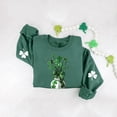 thumbnail image 6 of LEKWK St Patricks Day Women Leopard Print Hearts Long Sleeve Tops Crew Neck Sweater Tops Casual Tops Plaid Pattern Lounge Wear, 6 of 6