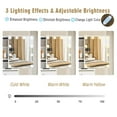 thumbnail image 3 of Caulitar Makeup Vanity Set, Dressing Table with Sliding Mirror & Lights, Vanity Desk with Stool & 6 Drawers & Shelves, White, 3 of 10