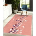 thumbnail image 4 of Spring Decorative Rug, Violet Tree Swirling Persian Lilac Blooms with Butterfly Ornamental Plant Graphic, Quality Carpet for Bedroom Dorm and Living Room, 6 Sizes, Pastel Pink, by Ambesonne, 4 of 4