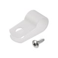 thumbnail image 1 of Unique Bargains 8.4mm Nylon R Type Cable Clip Wire Clamp with Screws White 100 Pieces, 1 of 5